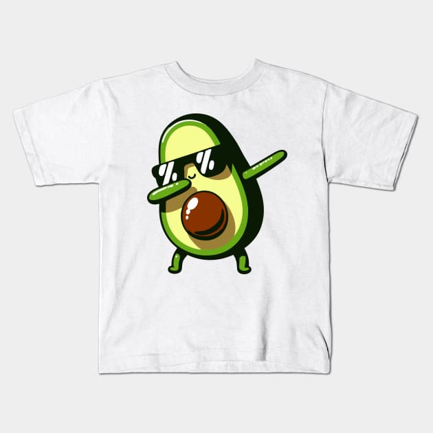 Dabbing Avocado Funny Vegan Kids T-Shirt by valiantbrotha